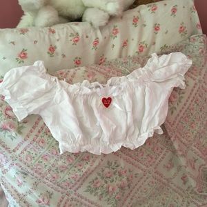 Peasant girl crop top